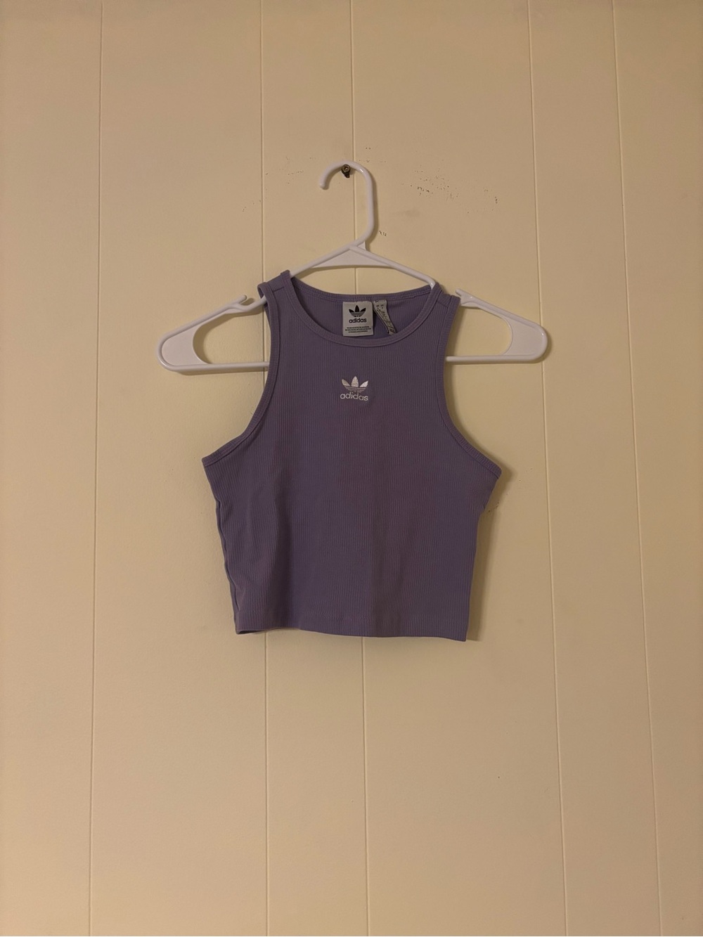 adidas Lavender Ribbed Racerback Crop Tank - Picture 2 of 4